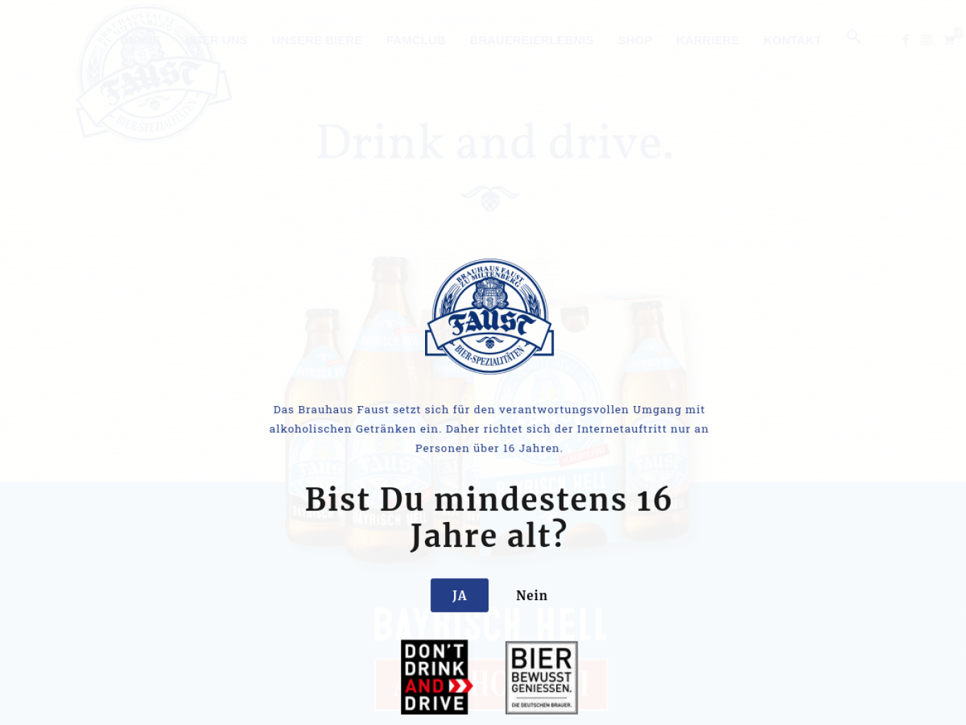 Website-Screenshot von Brauerei Faust Miltenberg