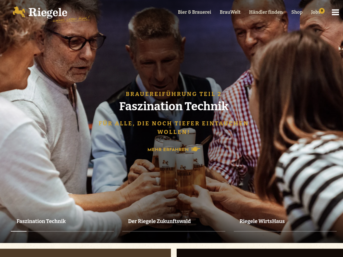 Website-Screenshot von Brauerei S.Riegele