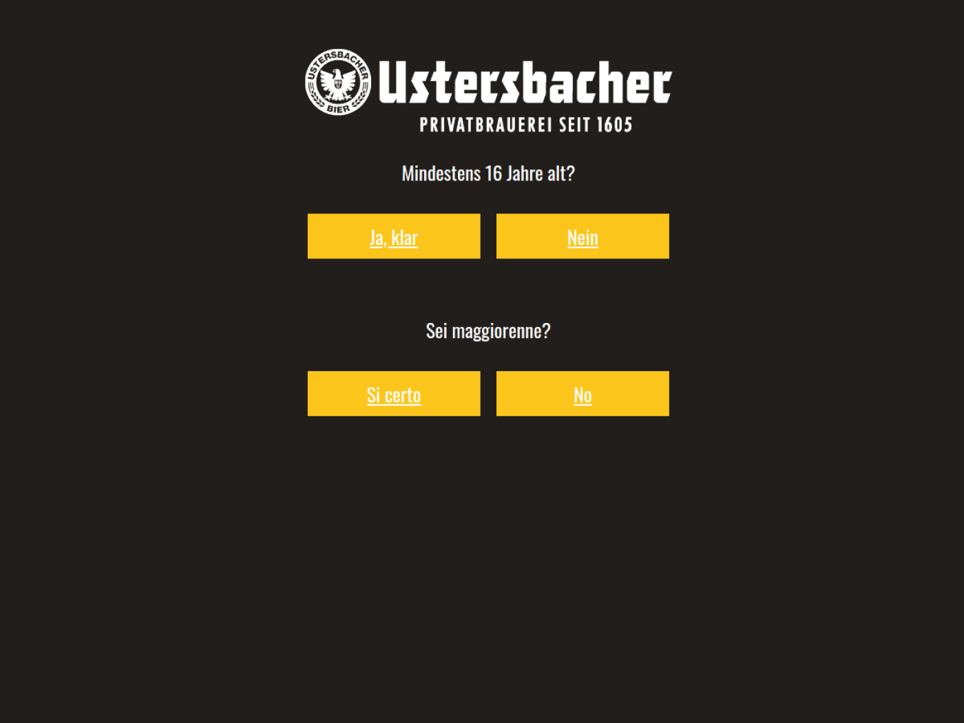 Website-Screenshot von Brauerei Ustersbach