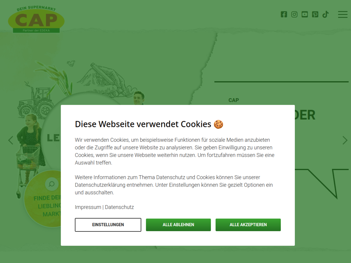 Website-Screenshot von CAP