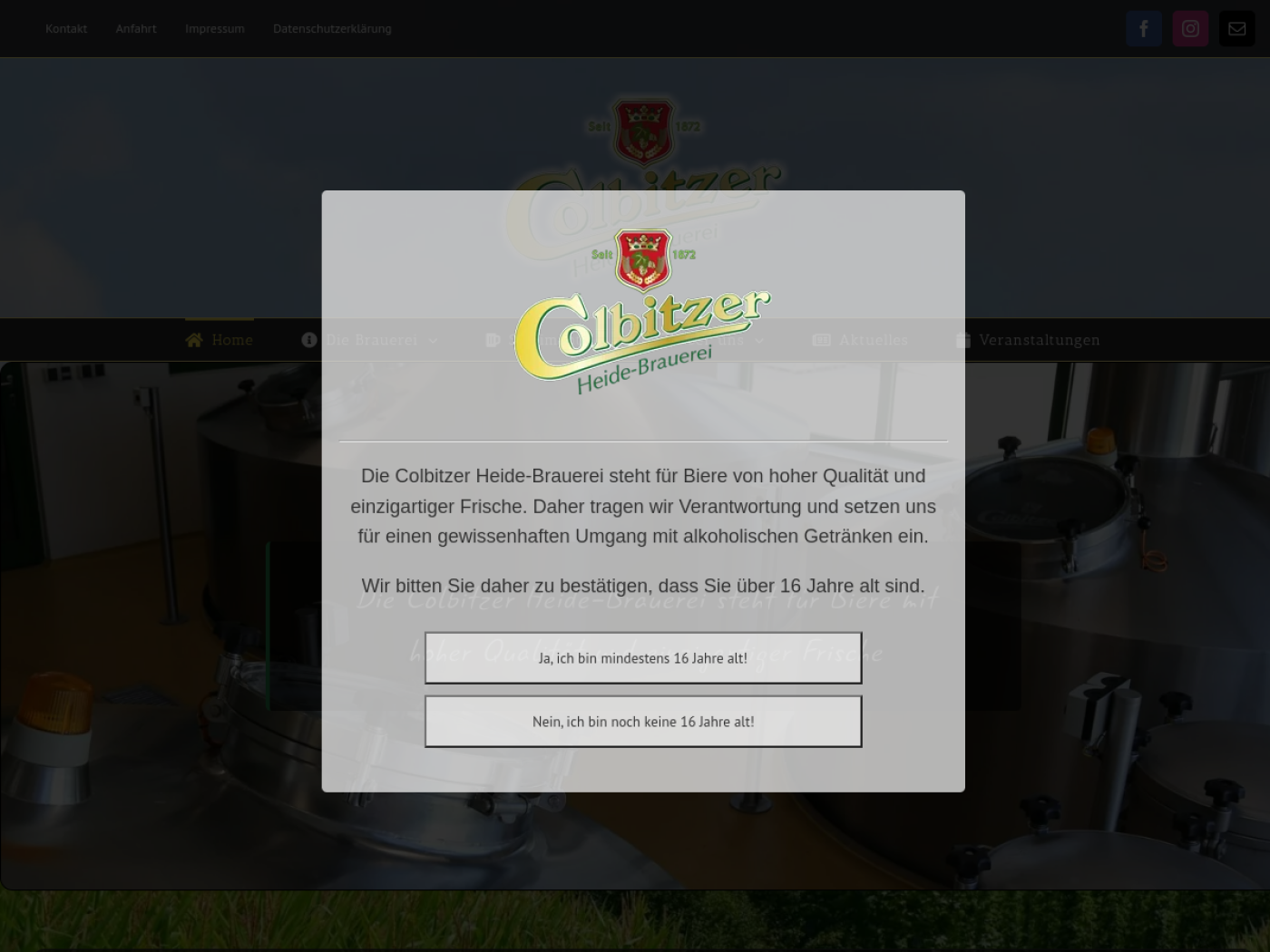 Website-Screenshot von Colbitzer Heide-Brauerei