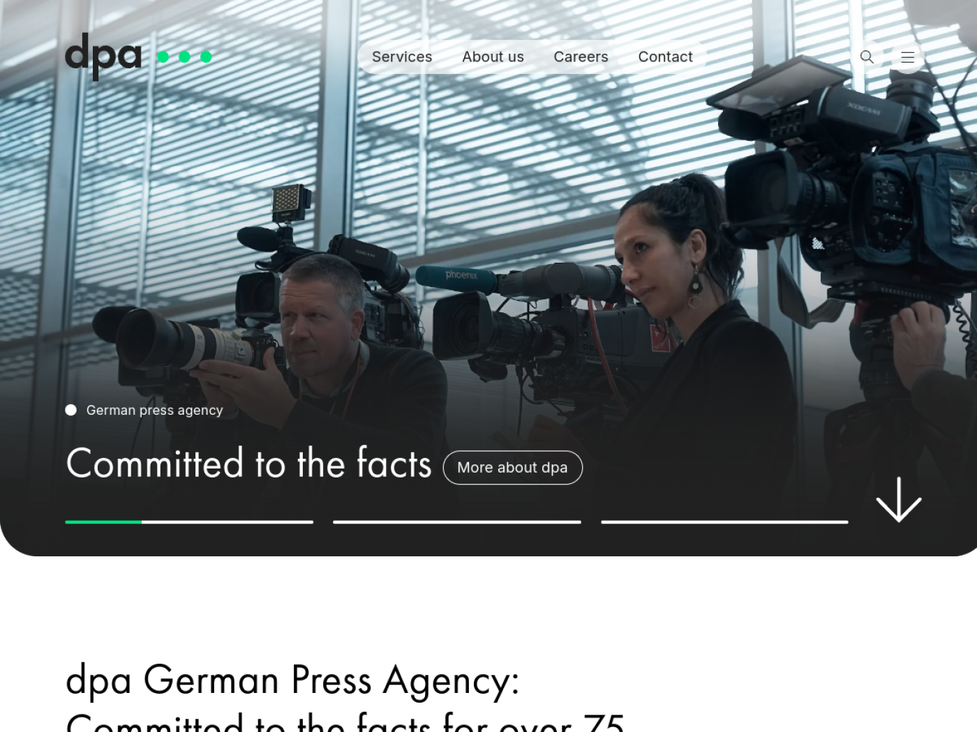 Website-Screenshot von Deutsche Presse-Agentur