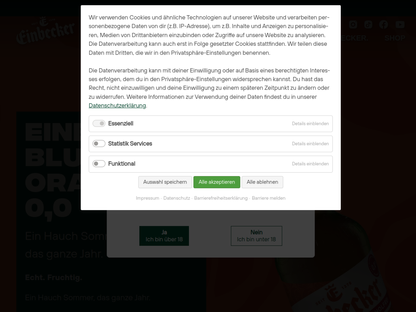 Website-Screenshot von Einbecker Brauhaus