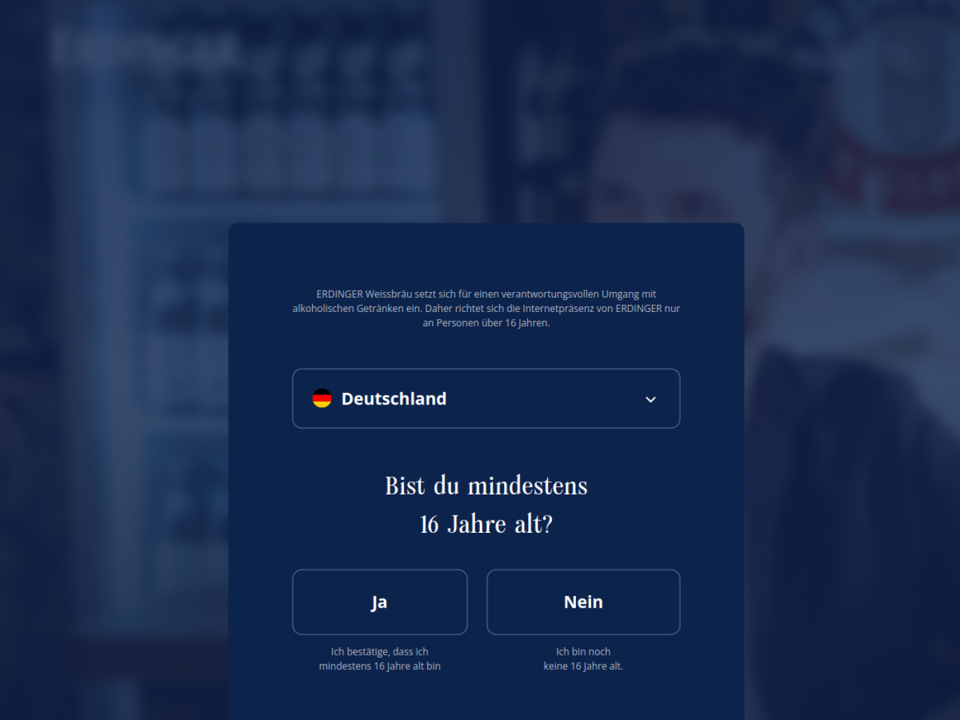 Website-Screenshot von Erdinger Weißbräu
