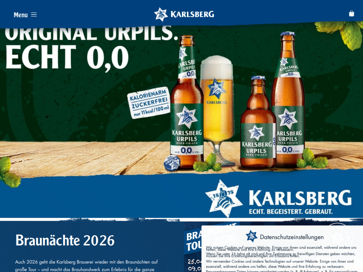 Website-Screenshot von Karlsberg Holding