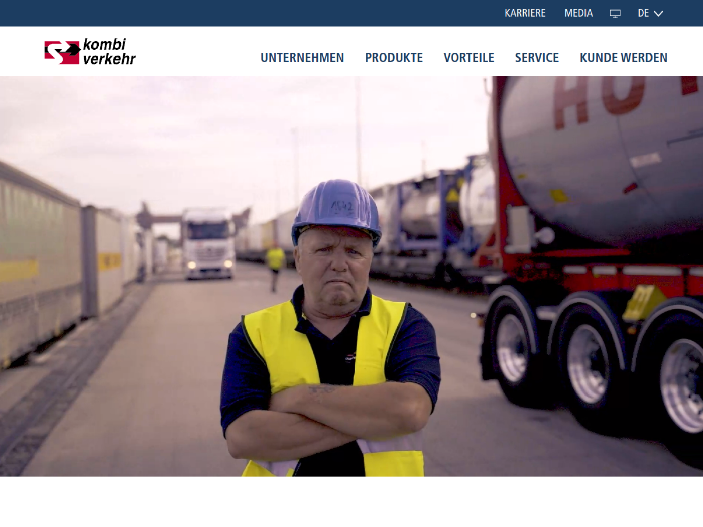 Website-Screenshot von Kombiverkehr