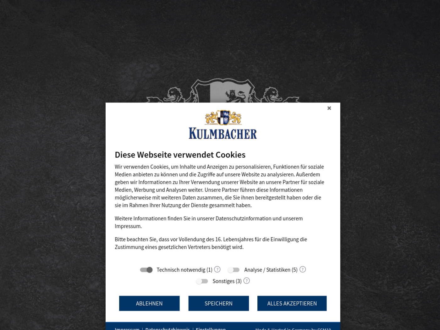 Website-Screenshot von Kulmbacher Brauerei