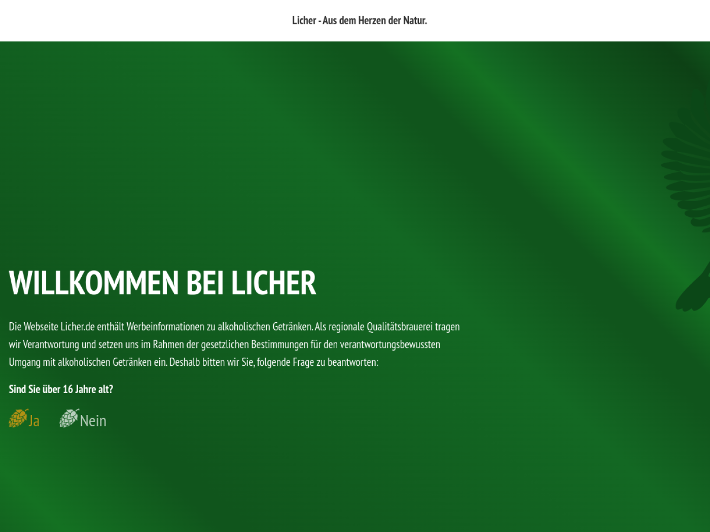Website-Screenshot von Licher Privatbrauerei