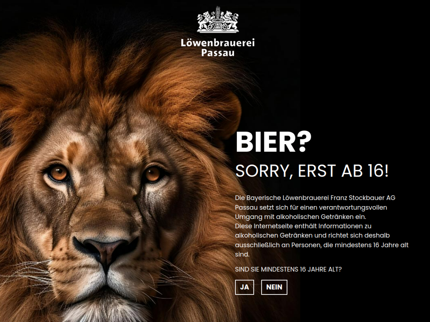 Website-Screenshot von Löwenbrauerei Passau