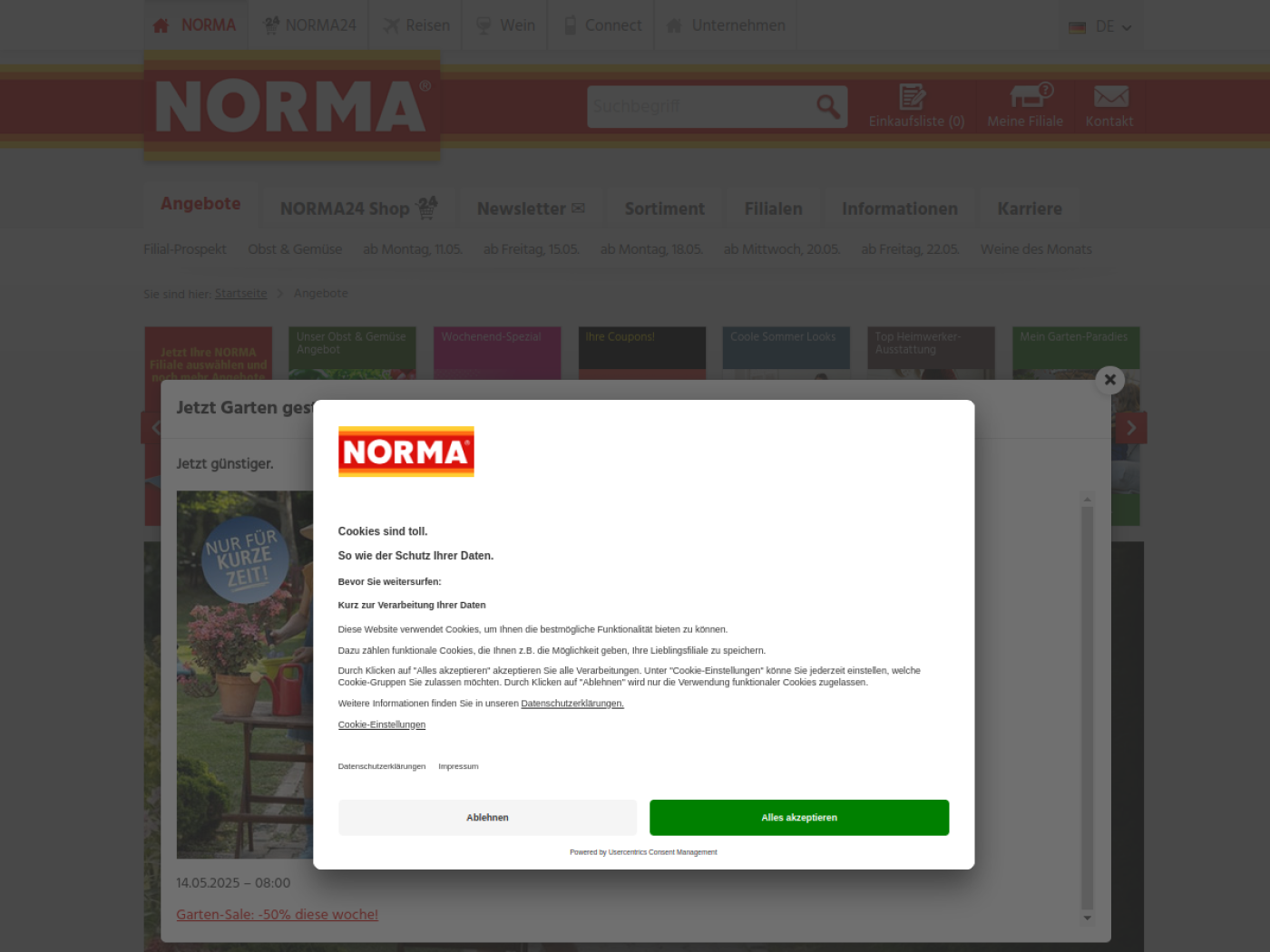 Website-Screenshot von Norma