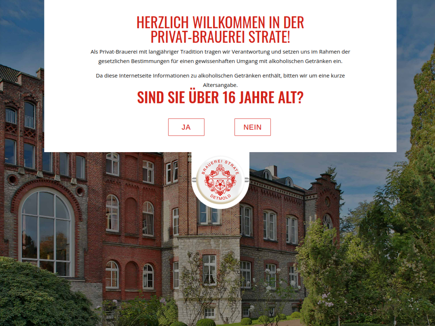 Website-Screenshot von Privat-Brauerei Strate Detmold
