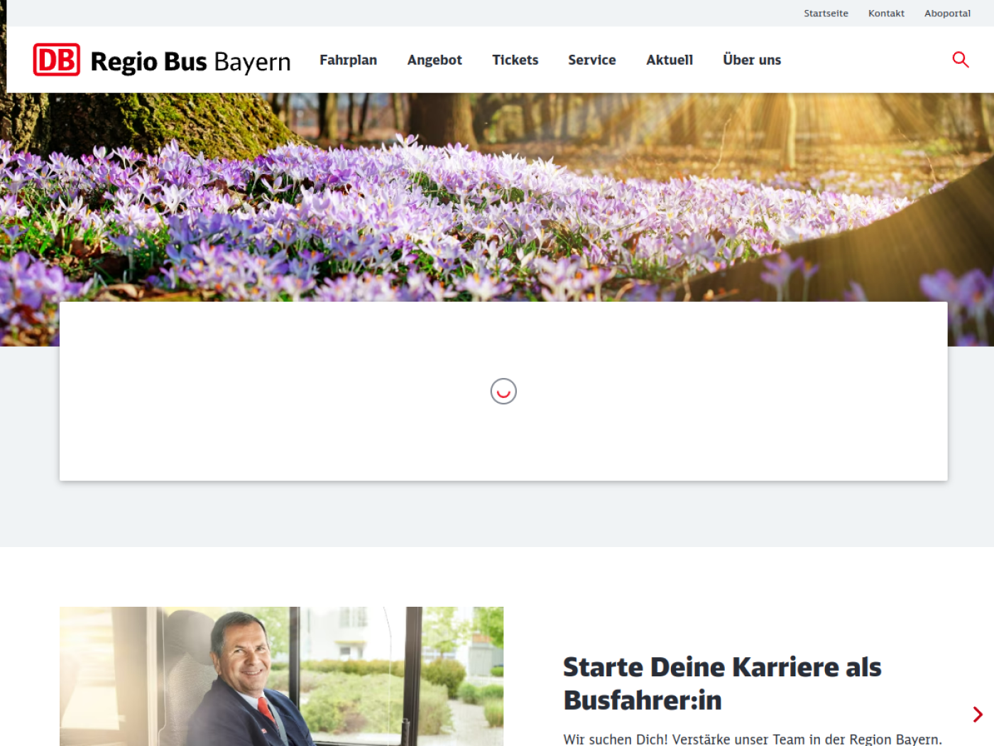 Website-Screenshot von Regionalverkehr Oberbayern