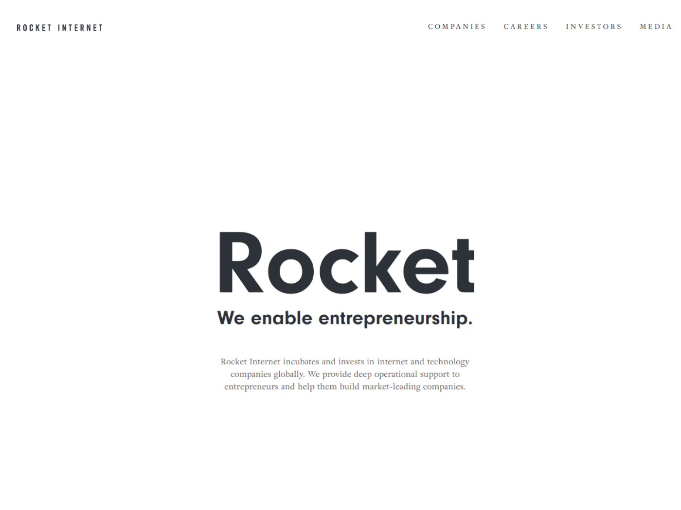 Website-Screenshot von Rocket Internet SE