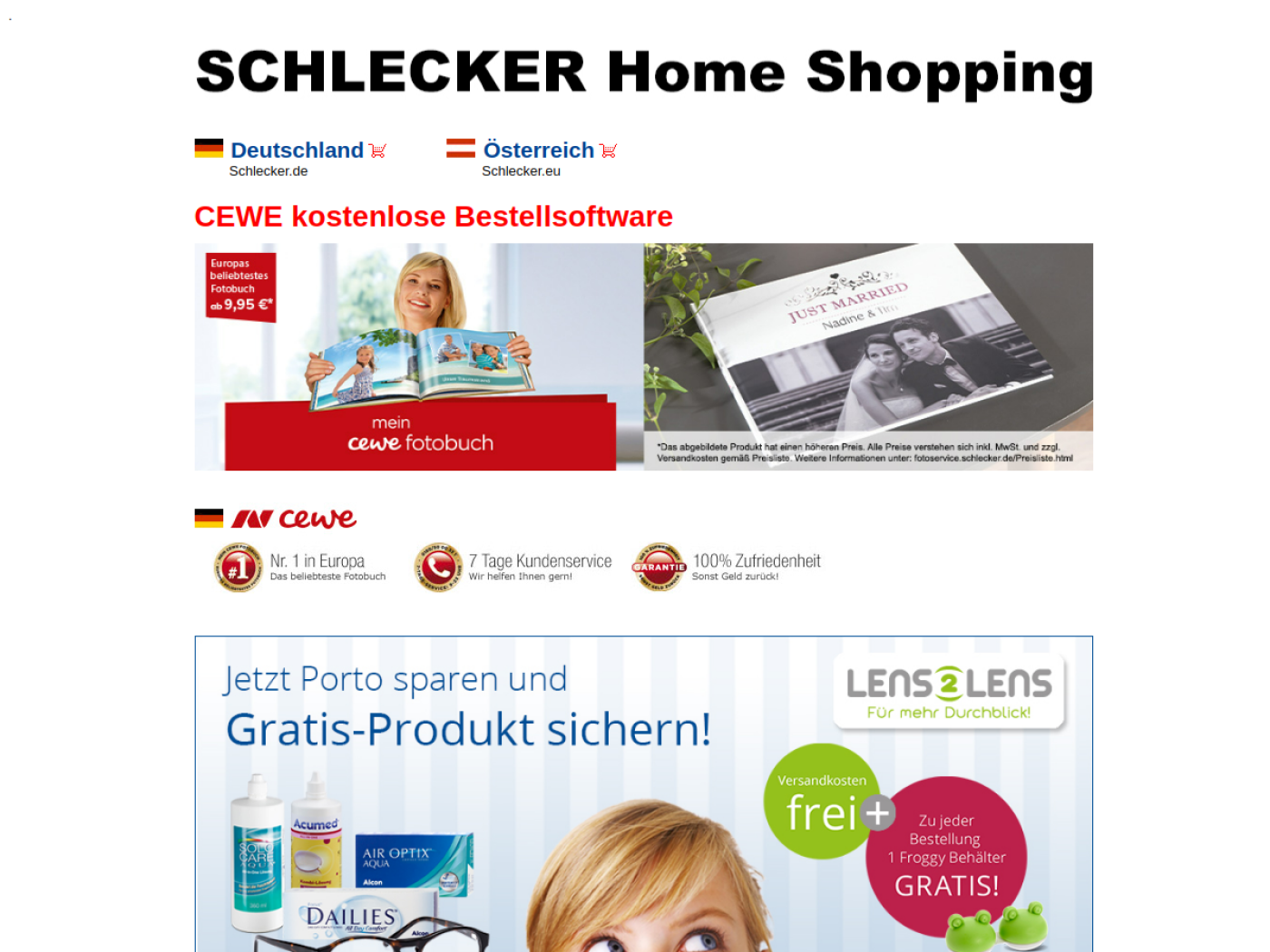 Website-Screenshot von Schlecker