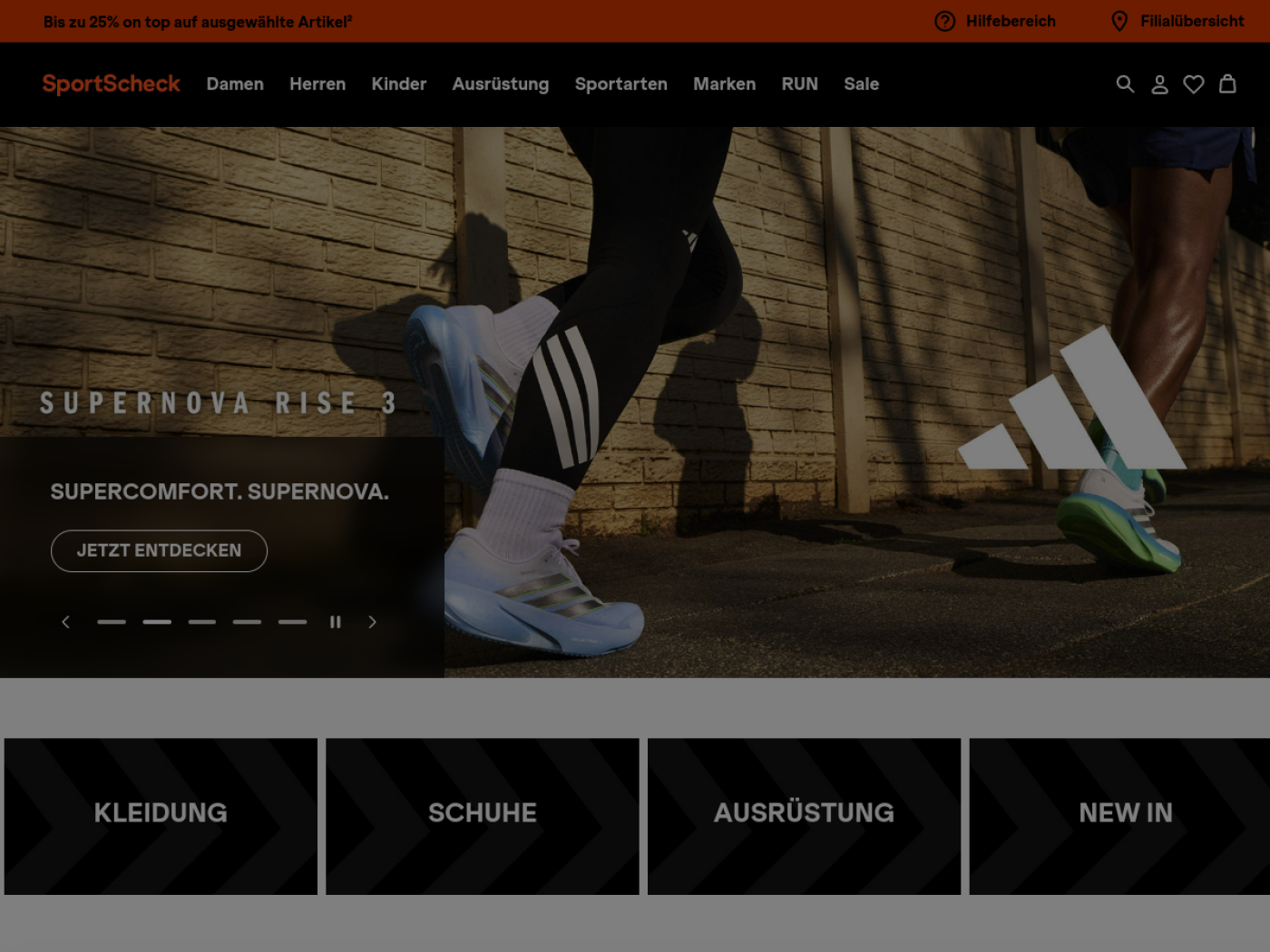 Website-Screenshot von SportScheck