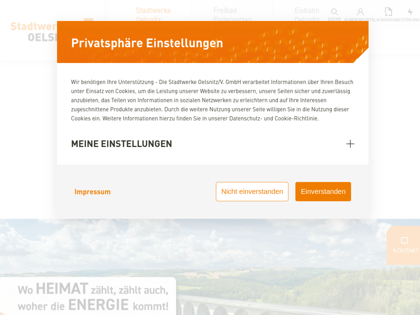Website-Screenshot von Stadtwerke Oelsnitz