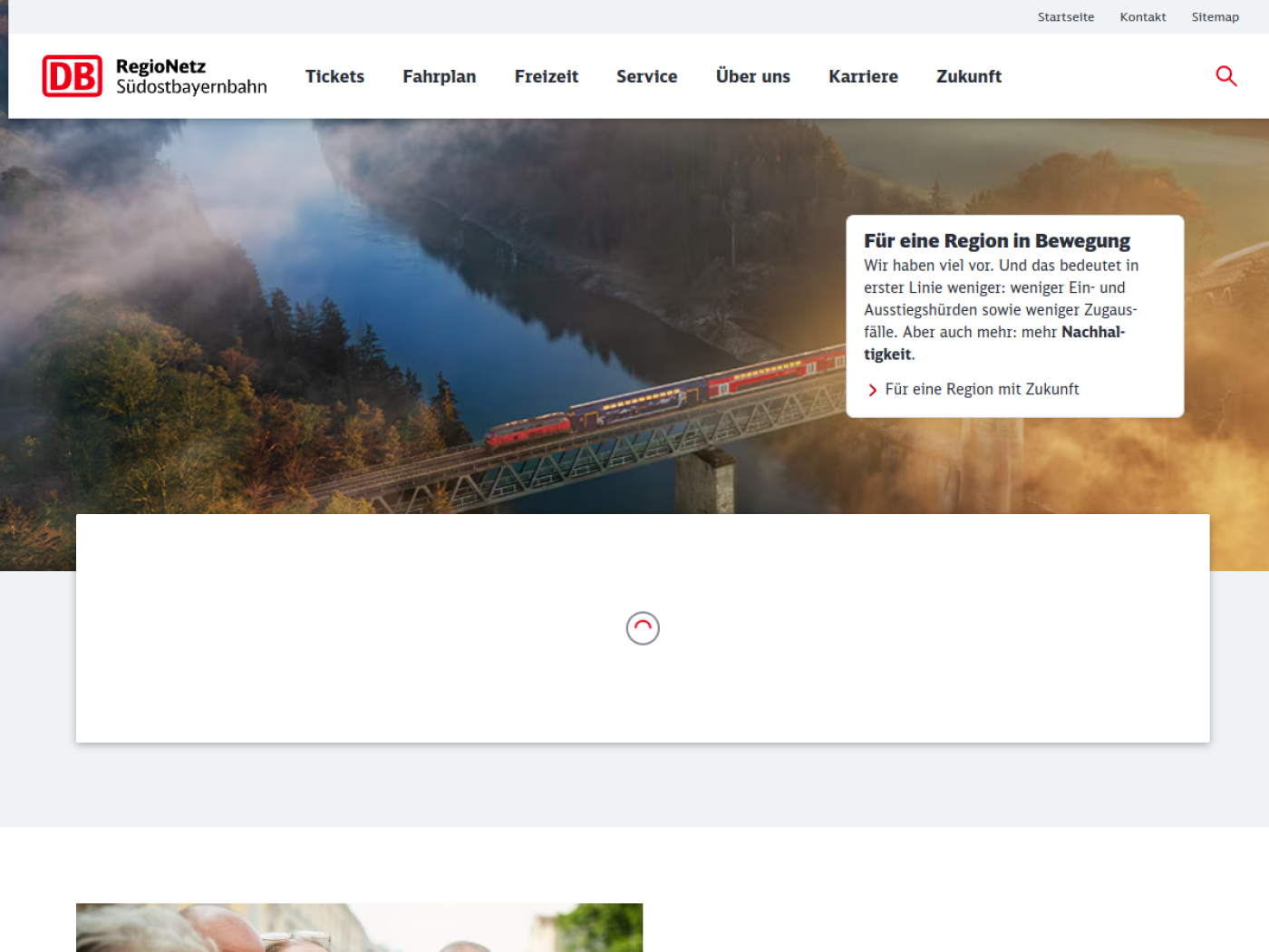 Website-Screenshot von Südostbayernbahn