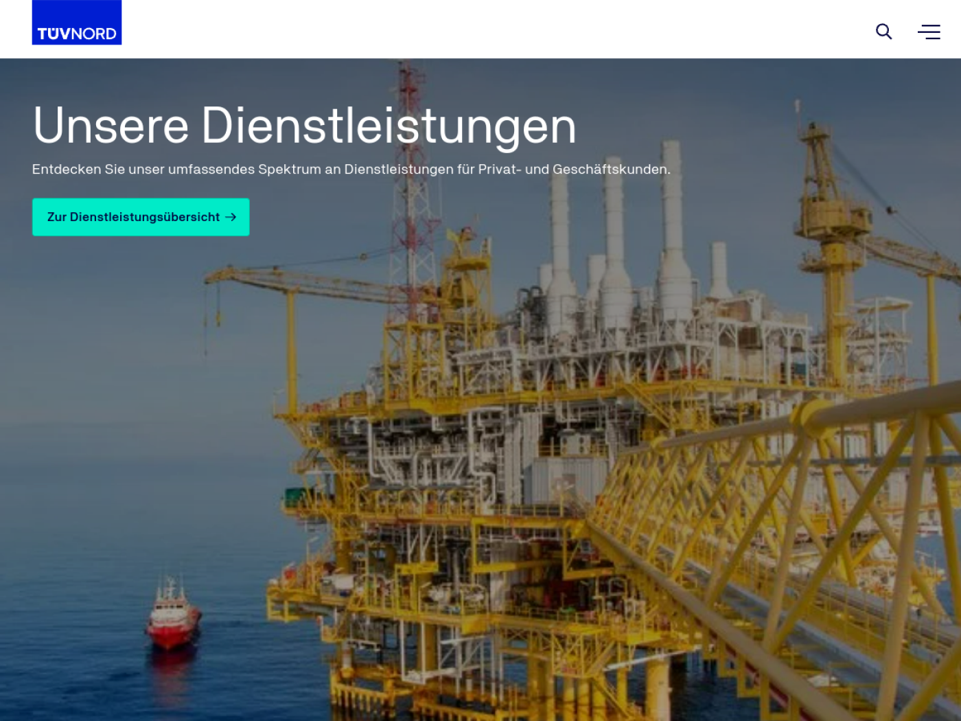 Website-Screenshot von TÜV Nord